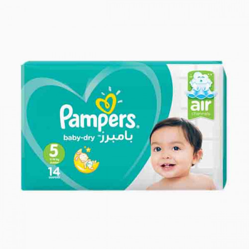 PAMPERS M5P S5 14 CP JNR حفاضات بامبرز جونيور 14 حبة 