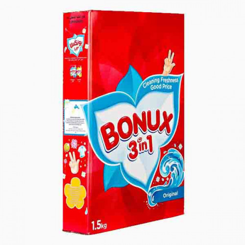 BONUX ACTIVE DET.POWDER CLNR MB 1.5KG بونكس مسحوق الغسيل 1.5 كغ 