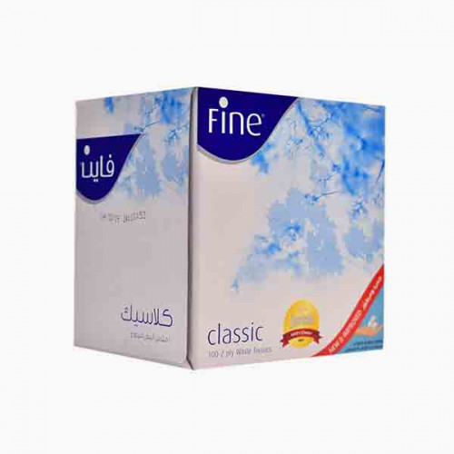 FINE TISSUE 100X2 PLY فاين مناديل الوجة الورقية /مزدوج  100 حبة 