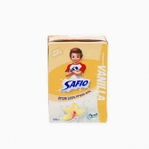 SAFIO UHT MINI VANILLA MILK 125ML حليب فانيلا يوح تي صافيو 125مل