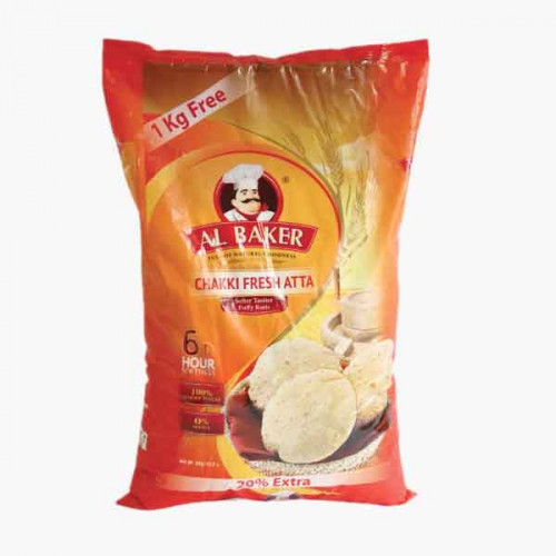 AL BAKER CHAKKI FRESH ATTA 5 KG +1KG اتا طازج الباكر 5كجم