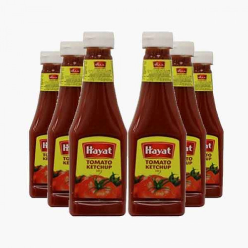 HAYAT SUPREME TOMATO KETCHUP PET 6X340 GM كتشاب طماطم حياة 6×340جرام