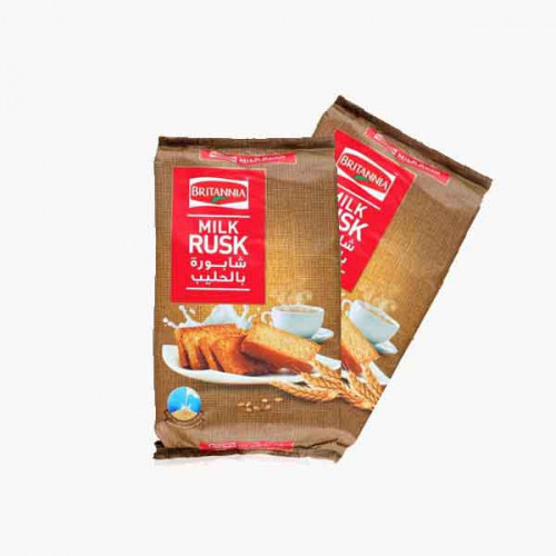 BRITANNIA MILK  RUSK 2 X 310 GM GET 20 % شابورة حليب بريتانيا 2×310جرام