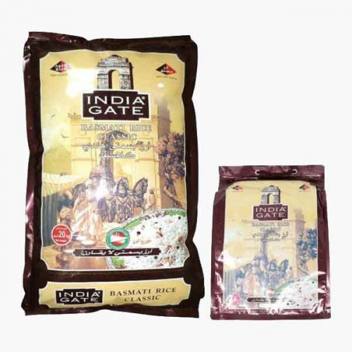 INDIA GATE BASMATI RICE CLASSIC 20+5KG ارز بسمتي بوابة الهند كلاسيك20+5كجم