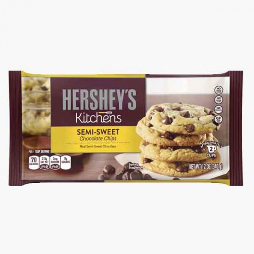 HERSHEYS CHOCOLATE CHIPS SEMI SWEET 275 GM شوكلاته شيبس هيرشايز 275