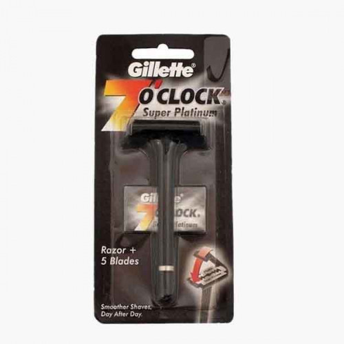 GILLETTE  7'O CLOCK SS DBL EDGED BLADE 5S جيليت شفرات الحلاقة سفن كلوك 5 حبات 