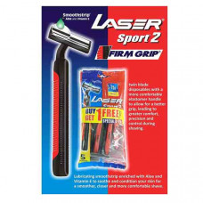 LASER SPORT 2 FIRM GRIP- 10 TWIN BLADE 10'S ليزير سبورت للحلاقة 10+6