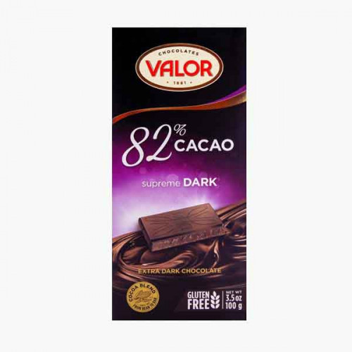 VALOR SPREME DARK CHOCOLATE 82% 100GM فالور شوكلاته سبيريم داكنة 82% 100 جرام