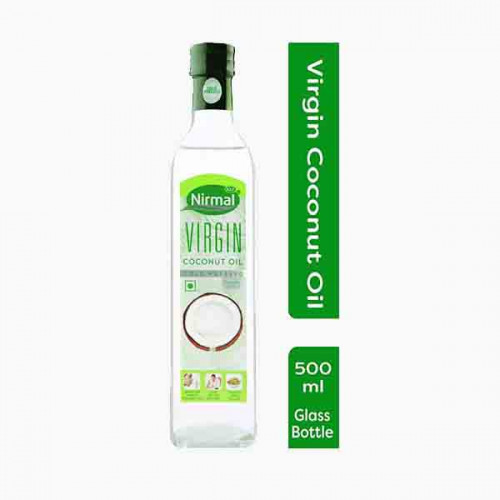 KLF NIRMAL VIRGIN COCONUT OIL GLASS BOTTLE 500ML كي إل اف زيت جوز الهند بكر 500 غم 