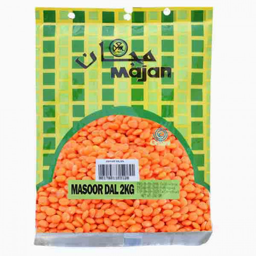 MAJAN MASOOR DAL 2KG عدس احمر مجان 2كجم