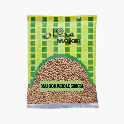 MAJAN MASOOR WHOLE 500GM دال احمر كامل مجان 500جرام