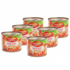 CALIFORNIA GARDEN BAKED BEANS 6X220GM S/PRICEفاصوليا مطبوخة حدائق كالفورنيا 6×220ج