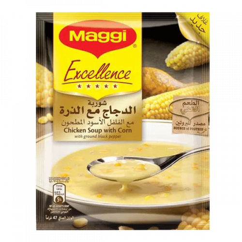 NESTLE MAGGI CHICKEN SOUP WITH CORN 47 GMشوربة الدجاج مع الذرة ماجي نيستيل47جرام