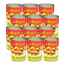 AL MAZRA FOUL MEDAMAS 12X400GM S/PRICEفول مدمس المزرعة 12×400جرام